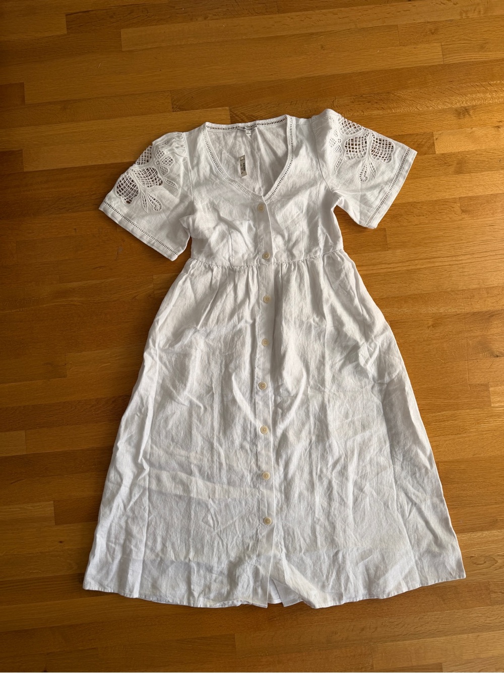 Madewell Cassie Button-Front Midi Dress in Linen